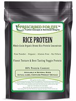 Rice Protein - Whole Grain Organic Brown Rice Protein Concentrate - 80% Protein, 2 kg