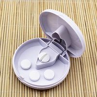 Iumer Portable Pill Box Pill Cutter Splitter Divide Storage Case Medicine Cut Compartment Box Holder