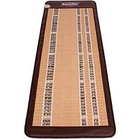 GemsMat - Zenna- Far Infrared Amethyst Jade Obsidian Crystal Stone Tan Mat (72"L x 24"W) - Negative Ion - FIR Therapy -FDA Registered Manufacturer - Adjustable Timer & Temperature - Heating Pad