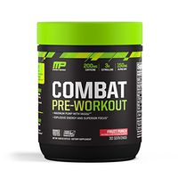 MusclePharm Combat Pre-Workout, 200 mg of Caffeine, Explosive Energy Powder, 400 mg of Tyrosine, 150 mg of Alpha GPC, Banned-Substance Tested, Fruit Punch, 1.99 lbs., 30 Servings