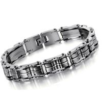 SunnyHouse Jewelry Men's Titanium Stainless Steel Sporting Bracelet in a Nice Gift Box, Anti-Fatigue, Pain Relief
