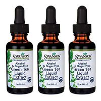 Swanson Green Tea Liquid Extract (Alcohol- & Sugar-Free) 1 fl Ounce (29.6 ml) Liquid (3 Pack)