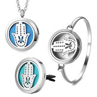 Garden Charms Hollow Out Cactus Aromatherapy Essential Oils Diffuser Locket Magnet with Felt Pads (A B D)