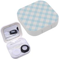 Portable Contact Lens Case Box Travel Kit Mirror + Bottle + Tweezers Container Holder [ Vintageered Table Cloth ]