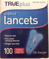 Trueplus Sterile Lancets, 28 Gauge, 100 Each (2 Pack)