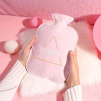 Irrigation hot Water Bottle Female Injection Plumbing Water Bag Flushing Warm Handbag Cute Cartoon Student Small Hand Warmer Explosion-Proof Warm Treasure, Light Powder Saturday Large