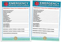 Emergency Contact Cards in Magnetic Sleeve Home Alone 5” x 7” Doctor Approved Refrigerator Safety Important Phone Numbers Call List (2 Cards and 1 Magnetic Sleeve from TLC, Blue Medical ICE)