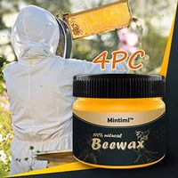 BALABA◕｡Wood Seasoning Beewax Complete Solution Furniture Care Beewax Home Cleaning Cleaning Supplies Home Improvement (Yellow, 4pc)