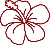hBARSCI Hibiscus Flower Vinyl Decal - 5 Inches - for Cars, Trucks, Windows, Laptops, Tablets, Outdoor-Grade 2.5mil Thick Vinyl - Dark Red