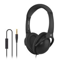 MQbix MQHT560BLK Ear Foam Palette High Performance Headphones with Mic, Onyx Black