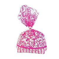 Fun Express - Hot Pink Swirl Cello Bags (dz) for Wedding - Party Supplies - Bags - Cellophane Bags - Wedding - 12 Pieces