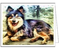 Finnish Lapphund Haukuku - Set of 6 blank notecards and envelopes by Doggylips
