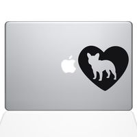 The Decal Guru Heart French Bulldog MacBook Decal Vinyl Sticker - 13" MacBook Air - Black (1325-MAC-13A-BLA)