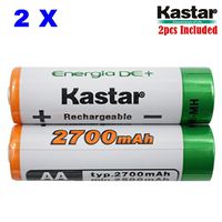 Kastar AA (2-Pack) Ni-MH 2700mAh Super High-Capacity Rechargeable Batteries Pre-Charged.