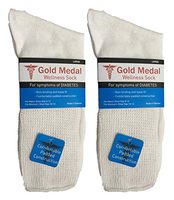 Gold Medal Diabetic White Crew Socks 6 Pack