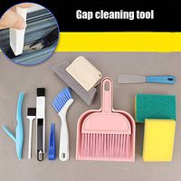 Mini Broom and Dustpan Set Dust pan Broom Cleaning Tool Set with for Sliding Door Shutter Car Vents Dead end（11pcs）