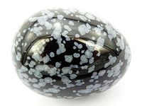 jennysun2010 2 pcs Natural Snow Flake Gemstone Egg Crystal Healing Sphere Massage Finger Exercise 35x40mm