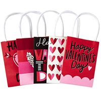 Hallmark 5" Mini Paper Valentines Day Gift Bags Assortment, Valentine Hearts (Pack of 5)