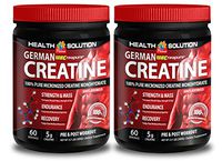 Creatine Testosterone - CREAPURE MONOHYDRATE German CREATINE 300 Grams 60 Servings - for Sports Performance (2 Bottles)