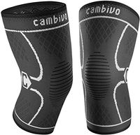 CAMBIVO 2 Pack Knee Brace, Knee Compression Sleeve Support for Men and Women, Running, Hiking, Arthritis, ACL, Meniscus Tear, Sports, Home Gym (Gray,Large)