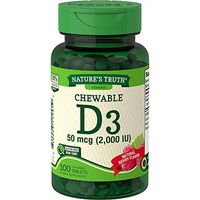 Chewable Vitamin D3 2,000 IU | 100 Tablets | Berry Flavor | Vegetarian, Non-GMO, Gluten Free | by Nature's Truth