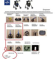 Rear Wheel Assembly (Both Sides) for Medline Empower Rollator - Silver