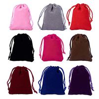 NBEADS 18 PCS 3.54" Long Velvet Cloth Drawstring Bags, 9 Assorted Colors Jewelry Bags Pouches Small Candy Gift Bags for Christmas Party Wedding Favors Bags