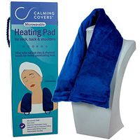 Microwavable Heating Pad Wrap for Neck, Shoulder, and Back Pain | Filled with Clay & Charcoal Beads | Unscented | Washable Minky Cover | Royal Blue