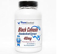 Black Cohosh Standardized Extract 40mg // 200 Capsules // Pure // by PureControl Supplements
