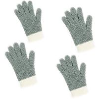 Microfiber dusting Gloves Clean Hard-to-Reach Places Car Detailing Blind Cleaning Highly aborbent Lint Free Grey 2prs S/M