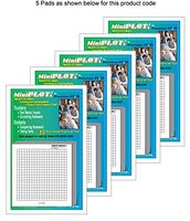 MiniPLOT Graph Paper Pads: 5 pads of 3x3 inch pre-printed Sticky Notes. Each pad contains 50 sheets of releasable adhesive backed graphs with NO AXIS. Use for homework, taking notes in class, tests