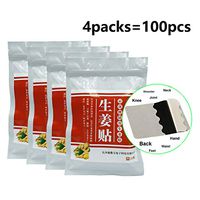 Ginger Patches Heating Pad Hot Compress Chinese Traditional Treatment Pure Nature Plant Extract Health Care Remove Blood Stasis for Shoulder, Neck, Hand, Back, Feet, Knee, Joint Injure,12*8cm (100pcs)