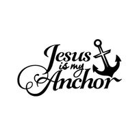 Jesus is My Anchor Vinyl Decal Sticker for car Laptop Computer (Black)