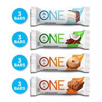 ONE Protein Bars, Best Sellers Variety Pack, Gluten Free 20g Protein and only 1g Sugar, Birthday Cake, Almond Bliss, Maple Glazed Doughnut & Peanut Butter Pie, 2.12 oz (12 Pack)