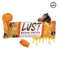 Lust Protein Bar (18g of Protein, Prebiotics, Collagen, B-Vitamins, Vitamin D-3, Ultra Low Fat & 3.4g Carbs, Zero Sugar) (12 Pack, Dark Chocolate Honeycomb)