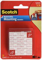Scotch Foam Mounting Removable, 1/2 x 1/2 Inch, 64 Squares (108-SML) (6-Pack)