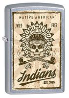 Zippo Custom Lighter: Native American Indians - Street Chrome 79038
