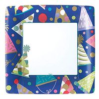 Caspari Party Hats Square Paper Dinner Plates - Pack of 8