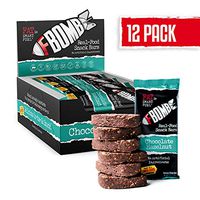 FBOMB Real Food Snack Bars: Clean, Low Carb, Natural Ingredients | Paleo & Keto Snack Bar | Gluten Free, Dairy Free, Non-GMO | Chocolate Hazelnut Bars- 12 Pack (24 Servings)