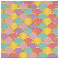 Cocktail Napkins - 150-Pack Luncheon Napkins, Disposable Paper Napkins Mermaid Party Supplies for Kids Birthdays, 2-Ply, Unfolded 13 x 13 Inches, Folded 6.5 x 6.5 Inches