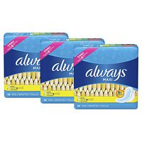 Always Maxi Feminine Pads with Wings for Women, Size 1, Regular Absorbency, Unscented, 45 Count - Pack of 3 (135 Count Total)