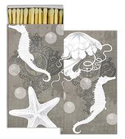 HomArt Large Decorative Sealife Specimens Candle and Fireplace Wood Matches (Set of 12)