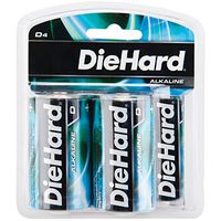 Diehard Long Lasting Alkaline Batteries D - 4 Pack