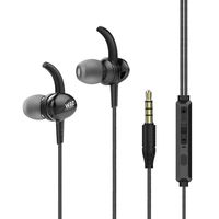 WEZ in Ear Headphones Wired Earphones Noise Isolation Earbuds Stereo Bass Headsets with Microphone Volume Control for Sports Running Gym Exercise Jogging Workout (Black)