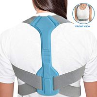 Grey Posture Corrector for Men and Women, Upper Back Brace for Clavicle Support to Relieve Neck, Shoulder and Back Pain, Comfortable, Adjustable Back Straightener (Medium)