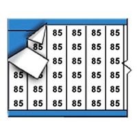 Brady WM-85-PK Repositionable Vinyl Cloth (B-500), Black on White, Solid Numbers Wire Marker Card (25 Cards)