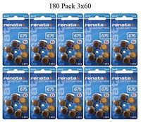 Renata Size 675 0% Mercury Hearing Aid Batteries with Blue Tab Pack of 180