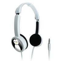 Novelty Travel Portable On-Ear Foldable Headphones Birds and Raptors - Penguin Black and White
