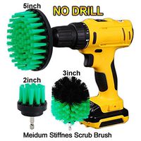 DUOSHIDA Drill Brush - 2" 3" 5" Power Drill Attachment Medium Stiffness Bristles Scrubber Cleaning Kit for Bathroom Surfaces Tile Showers Hard Water Stains Rust Mineral Marble