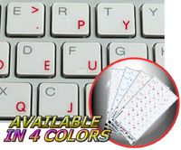 4Keyboard Apple Dvorak Stickers for Keyboard with RED Lettering Transparent Background for Desktop, Laptop and Notebook